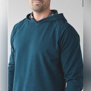 Lululemon Men’s Pave Pullover Hoodie French Terry Light Lake/Grey Size Large